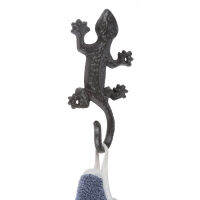 1set Cast Iron Gecko Wall Hook Rustic Wall Hanger Lizard Creative Antique Animal Vintage European Kitchen Bathroom Decor wscrew