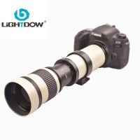 Lightdow ขาว420-800มม. F/8.3-16เลนส์ซูมคู่มือระยะไกลพิเศษ + แหวนรองเลนส์กล้องถ่ายรูป T2กล้อง Nikon Sony Pentax Fuji เหมาะสำหรับ Canon