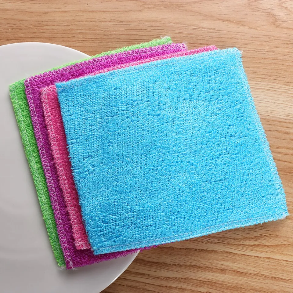 Bamboo Fiber Dish Cloth - Anti-grease, Magic Cleaning Rags For