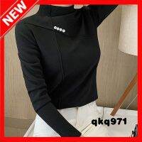 qkq971 Sweaters &amp; Cardigans For Women,Double-Sided German Velvet Thick Casual Long-Sleeved Half High Neck T-Shirt Bottoming Shirt