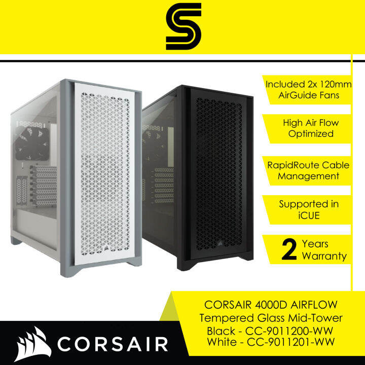 Corsair 4000D Airflow Mid-Tower ATX Desktop Case CC-9011200-WW