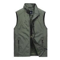 CODHaley Childe Plus size M-6XL new mens vest vest loose stand-up collar vest outdoor