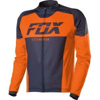 ZZOOI Abbigliamento Ciclismo 2023 Uomo Long Sleeve Riding Jersey FOX Cycling Team Men Bike Wear MTB Uniform Bicycle Clothing Orange