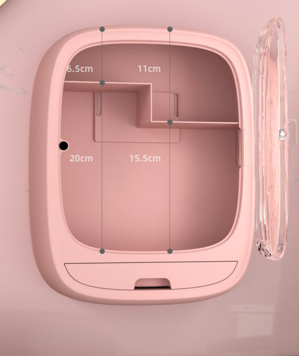 ตู้เก็บเครื่องสำอางติดผนัง-ตู้เก็บเครื่องใช้ส่วนตัว-ชั้นวางเครื่องสำอาง-ติดผนัง-ฝาปิดแม่เหล็ก
