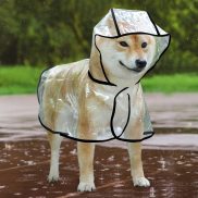 Waterproof Dog Raincoat with Hood Transparent Pet Dog Puppy Cat Rain Coat