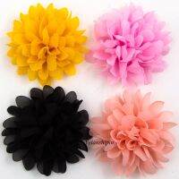 【CC】 4 quot; 16colors Big Fluffy Hair Kids Accessories Fabric Flowers Clip Headbands