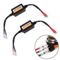 AutoAccessories 2 PCS H15 LED Headlight Canbus Error Free Computer Warning Canceller Resistor Decoders Anti-Flicker Capacitor Harness