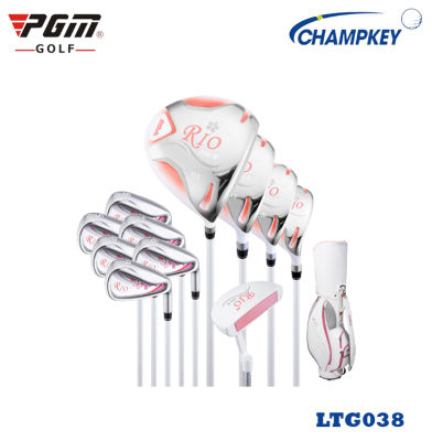 Champkey ชุดไม้กอล์ฟครบชุดผู้หญิง 11 ไม้ PGM สีชมพู (LTG038) WOMENS GOLF CLUBS SET RIO III 2016