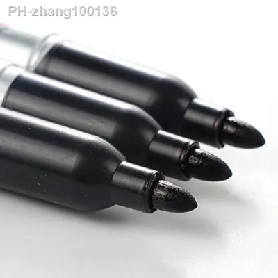 3 pcs/lot Black Permanent Oil Marker Pen Token Pens for Paper Metal Glass Marking Pen Office School Supplies Large Capacity Pen