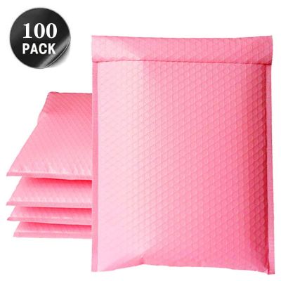 100Pcs Pink Mailer Poly Bubble Padded Mailing Envelopes for Mailer Gift Packaging Self Seal Bag Bubble Padding Black White Green