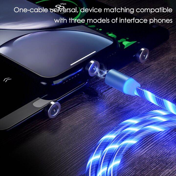 New  Fast Charger Led Light Magnetic Charging Cable For Android Moblie Phone  Charger Cord(1m2m) 