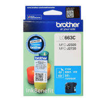 BROTHER LC-663 CYAN สีฟ้า แทู้นย์ ของใหม่ คุณภาพ 100% ใช้กับพริ้นเตอร์อิงค์เจ็ท บราเดอร์ MFC-J2320,MFC-J2720 ปริมาณการพิมพ์ 550 แผ่น