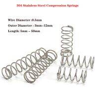 【LZ】 10Pcs Wire Dia 0.5mm Compression Spring 304 Stainless Steel Y-Type Compressed Spring Return Spring Length 5-50mm