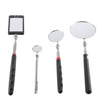 4 Pcs Telescoping Inspection Mirror LED Lighted Flexible Inspection Mirror Round +Square Mirror Inspection Tool