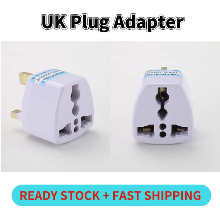 【1 PCS】Universal UK 3 Pin Travel Plug Socket Adapter Converter | Lazada