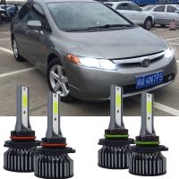 New ไฟหน้ารถยนต์ LED 6000K สีขาว สําหรับ Honda Civic (FD) 2005-2011 4 ชิ้น