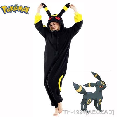 AEOZAD แม่และเด็ก Pokémon Umbreon Cosplay Fato Pijama Kigurumi Onesie Corpo Inteiro Anime Pijamas Halloween Natal 1 ชิ้น