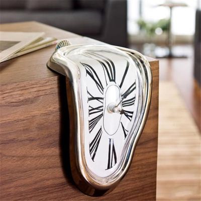 {24อุปกรณ์เสริมภายในบ้าน} นาฬิกาสไตล์ Salvador Dali สำหรับเป็นของขวัญนาฬิกาประดับบิดเบี้ยวสำหรับสวนในบ้าน