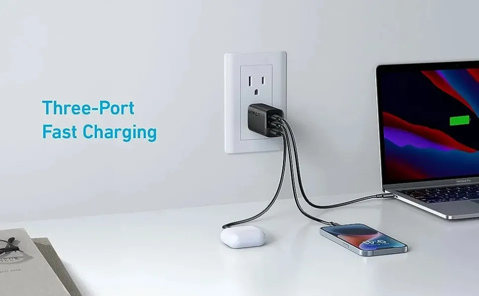  Anker 67W USB C Charger, 3 Port PIQ 3.0 Compact and