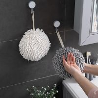 Cute Quick Dry Soft Absorbent Microfiber Towels Hand Towels Kitchen Bathroom Hand Towel Ball with Hanging Loops Cleaning Cloth