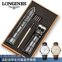 สายนาฬิกา Longines เข็มขัดออริจินัลชายและหญิงช่างฝีมือที่มีชื่อเสียงแปดขาข้างขึ้นข้างแรม L2.L4 Concas ธงทหารหนังต้นฉบับที่งดงาม