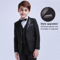 Ready Stock 6Pcs Toddler Boys Black Suits Blazer Jacket Shirt Pants Set Kids Tuxedo Wedding Party Formal Suit Birthday Gift Costume