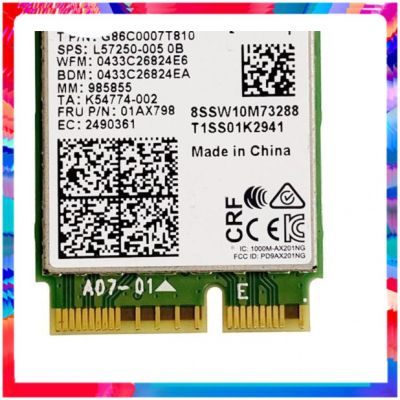 สำหรับ In AX201บลูทูธ5.0 NGFF ปุ่ม Wifi การ์ด AX201NGW 01AX798 SW10M73288 5W10V25775 L57250-005