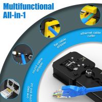 MEDLARAN เครือข่ายสุทธิผ่านอีเธอร์เน็ตคีมทำสายแลนสาย LAN Crimper สำหรับ Modular สายเคเบิลอีเทอร์เน็ต Crimper RJ45เครื่องมือจีบเชื่อมต่อเครือข่ายเครื่องมือตัด