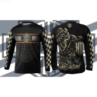 Harley-davidson ไซซ์ เสื้อยืด สีดํา แขนยาว ลาย s - 3xl สําหรับเด็ก ผู้ใหญ่ ขับขี่รถจักรยานยนต์ trendy