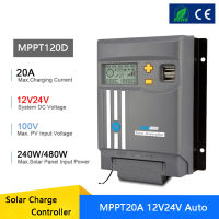 MPPT 20A ควบคุมการชาร์จพลังงานแสงอาทิตย์12V24V อัตโนมัติ Max PV 100โวลต์ที่มีจอแสดงผล LCD สำหรับตะกั่วกรดตัวเลือก WIFI บลูทูธ