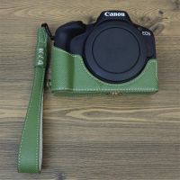 กระเป๋ากล้องหนัง PU,สำหรับ Canon EOS R50รุ่นเปิดด้านล่างปกป้องแบบครึ่งตัวเคสฐานฝาครอบเคสมีที่เปิดแบตเตอรีกระเป๋ากล้อง