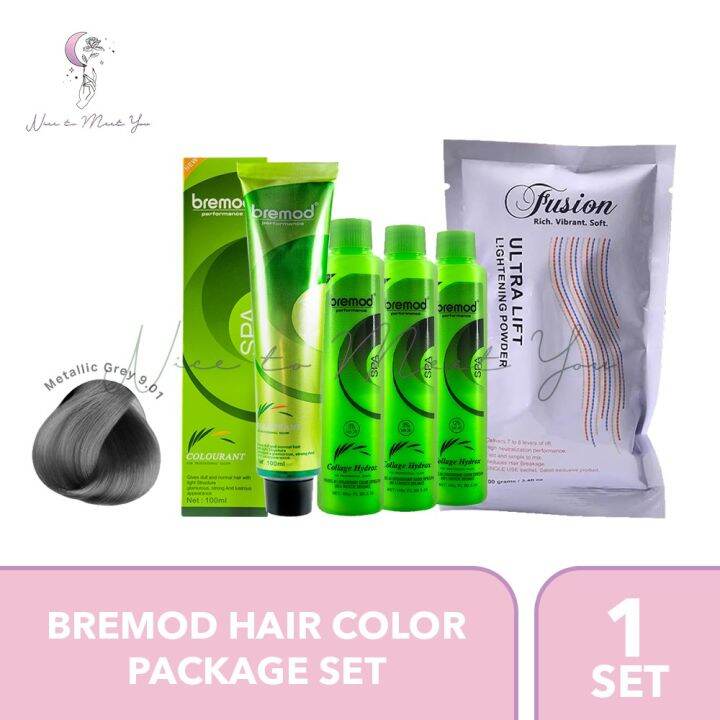 Bremod Hair Color Package (Metallic Grey 9.01) Lazada PH