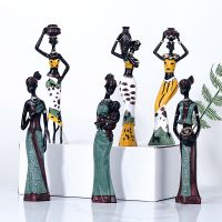 NORTHUEINS 3Pcs/Set Resin African Woman Figurines Black Statue Creative Figurines For Interior Modern Home Decoration Desk Decor