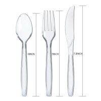 48/96/144/216Pcs Plastic Cutlery Reusable Tableware Dinnerware Crystal  Fork Spoon For Party Household Supplies