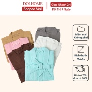 Áo choàng tắm unisex Dolhome chất liệu cotton tổ ong mềm mại nhiều màu sắc