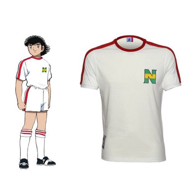 ส่งของ-เสื้อกีฬาแขนสั้น-ลายทีมชาติฟุตบอล-captain-tsubasa-nankatsu-สีขาว