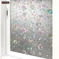 Blooming Flower Glass Film Static Cling PVC Privacy Protection Thermal-Insulation 3D Laser Reusable Removable Film Drop-Shipping Window Sticker and Fi