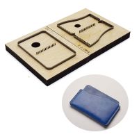 2pcs Japan Steel Blade mould DIY leather card holder hand punch tool knife mould wooden die Leathercraft Tool set 100x70mm