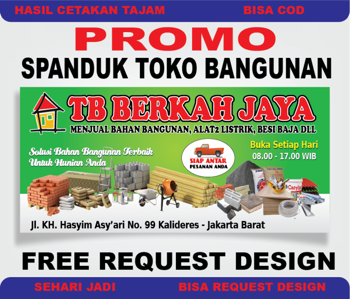 SPANDUK TOKO BANGUNAN BANNER TOKO BANGUNAN FREE DESIGN Lazada Indonesia