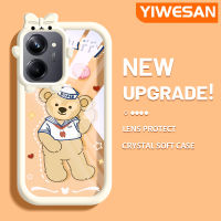 YIWESAN เคสสำหรับ Realme 10 Realme 10 Pro Plus 5G เคสโปร่งใสกันกระแทกลายการ์ตูนหมีน่ารักสร้างสรรค์สีสันน่ารักเคสป้องกันเลนส์กล้องถ่ายรูปลายมอนสเตอร์น้อยเคสซิลิโคนนิ่ม