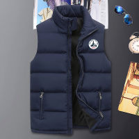 2022 New Winter Warm Mens Sleeveless Down Jacket Outdoor Zipper Vest Stand-up Collar Waistcoat Man Plus Size Veste