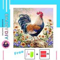 ครอสติสคริสตัล 5d diy diamond painting แบบเม็ด ลาย ไก่  ติดเต็ม เม็ดกลม แถมชุดพื้นฐาน พร้อมส่งพรุ่งนี้ มีประกันเม็ดสีเติมฟรี EnjoyDIY toys