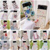 ┋◆✽ เคสโทรศัพท์มือถือแบบแข็ง ใส กันกระแทก ลายดอกไม้น่ารัก สําหรับ Samsung Galaxy Z Flip 4 Z Flip 4 5G Z Flip 4 Zflip4 Z Flip4 Z Flip 4