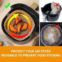 2Pcs ซิลิโคน Air Fryers เตาอบถาดอบพิซซ่าไก่ทอด Airfryer ตะกร้าซิลิโคน Reusable Airfryer Pan Liner อุปกรณ์เสริม