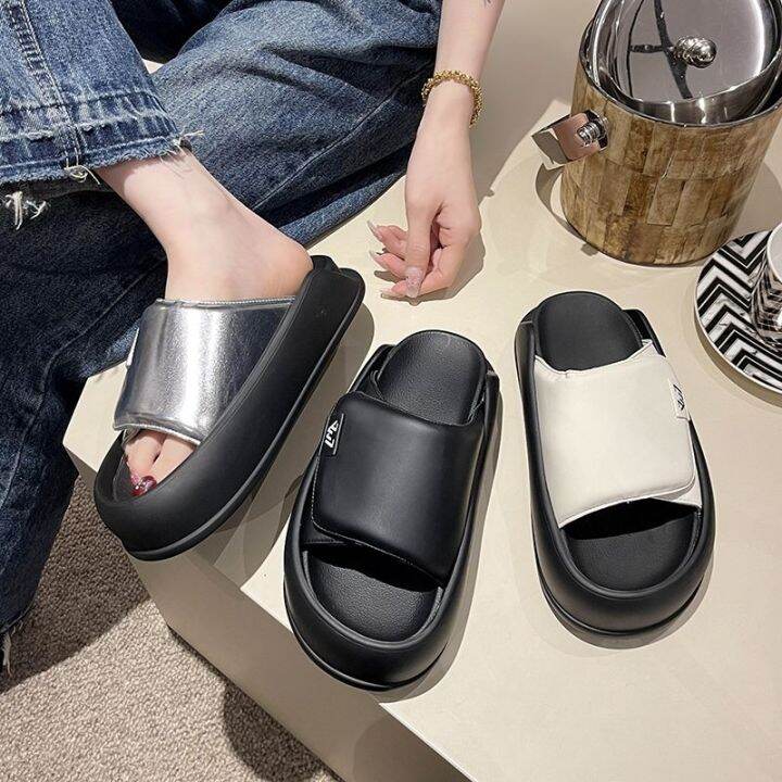 july-ladies-slippers-2023-explosive-net-outerwear-thick-sole-fashion-word-sandals