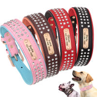 Personalized Dog Collar Bling Rhinestone Collar With Customized lD Tag Nameplate For Medium Large Dogs Labrador Bulldog Pug