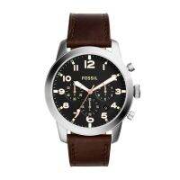 Fossil Pilot 54นาฬิกาผู้ชายแฟชั่นหนังสแตนเลสสีดำโครโนกราฟ FS5143