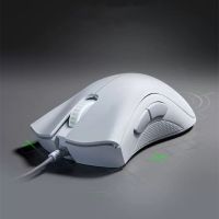 Razer Deathadder Essential เมาส์เมาส์สำหรับเล่นเกมส์แบบมีสาย6400เซ็นเซอร์ DPI ออปติคอล5ปุ่มอิสระสำหรับเกมเมอร์แล็ปท็อป PC