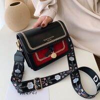 [Baozhihui]Bohemian Flower Wide Strap Women Shoulder Crossbody Bag Bags PU Leather Small Flap Women 39; S Handbags Purses จัดส่งฟรี