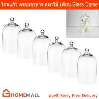 โดมแก้ว ที่ครอบ เทียนหอม ของตกแต่ง อาหาร ขนาด18x10 ซม.(6อัน)Glass Dome for Candles Food Decorative Items 18x10cm by Home Mall(6units)